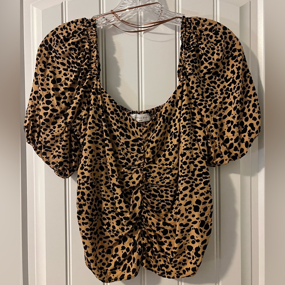 Sophie Rue animal print cropped top size M